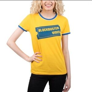 Blockbuster Shirt Womens 3XL Video Retro Style Ringer Tee T-Shirt Gift